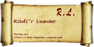 Ribár Leander névjegykártya